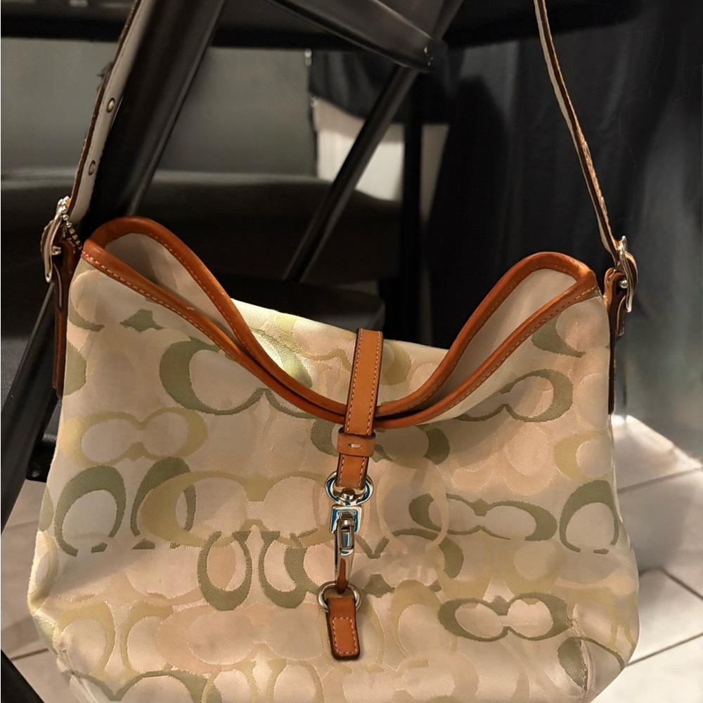 Coach Green and Tan Women's Bag